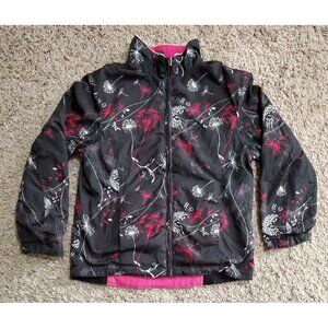Zero Xposure Girls Size M Reversible‎ Pink Black Jacket Fleece Lightweight 10-12